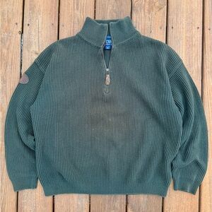 90s Ralph Lauren Forest Green Zip-Up Sweater
